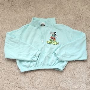 Disney Parks Welcome Friends Cropped Sweatshirt Sz M